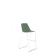 Polypropylene Shell High Stool With Upholstered Seat Pad and Chrome Skid Steel Frame
